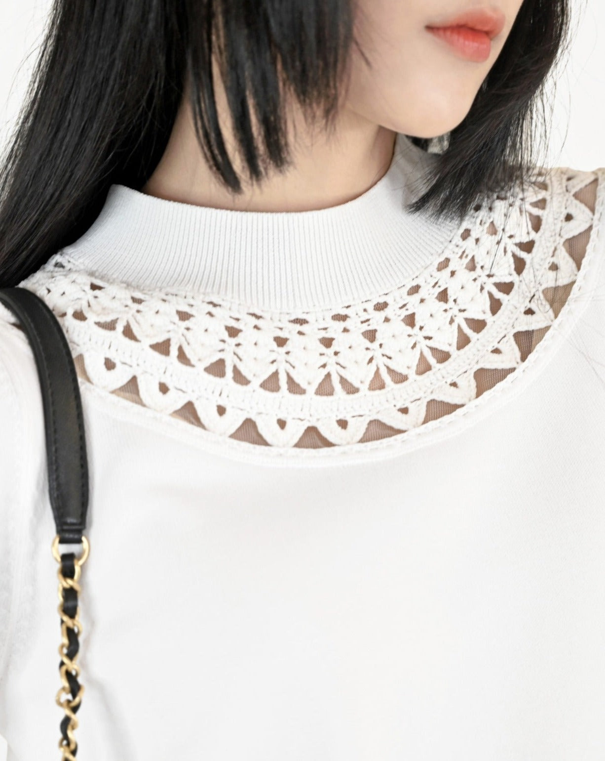 aalis JANELLE crochet detail pullover (Ivory)