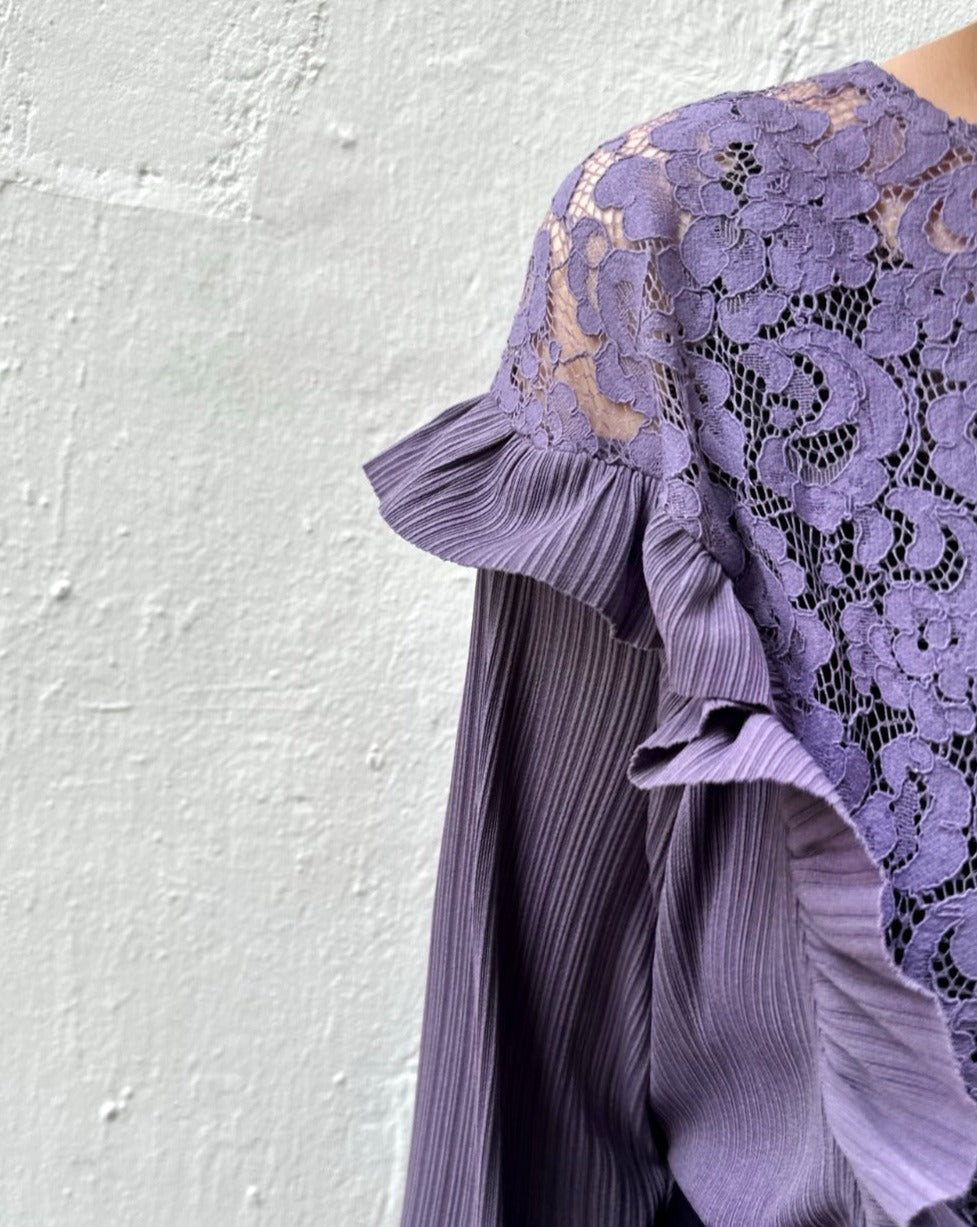 aalis OLIE U lace panel blouse (Purple)