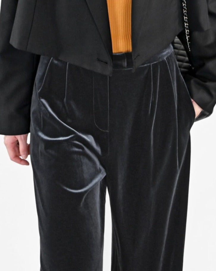 aalis TIO velvet pants (Charcoal)