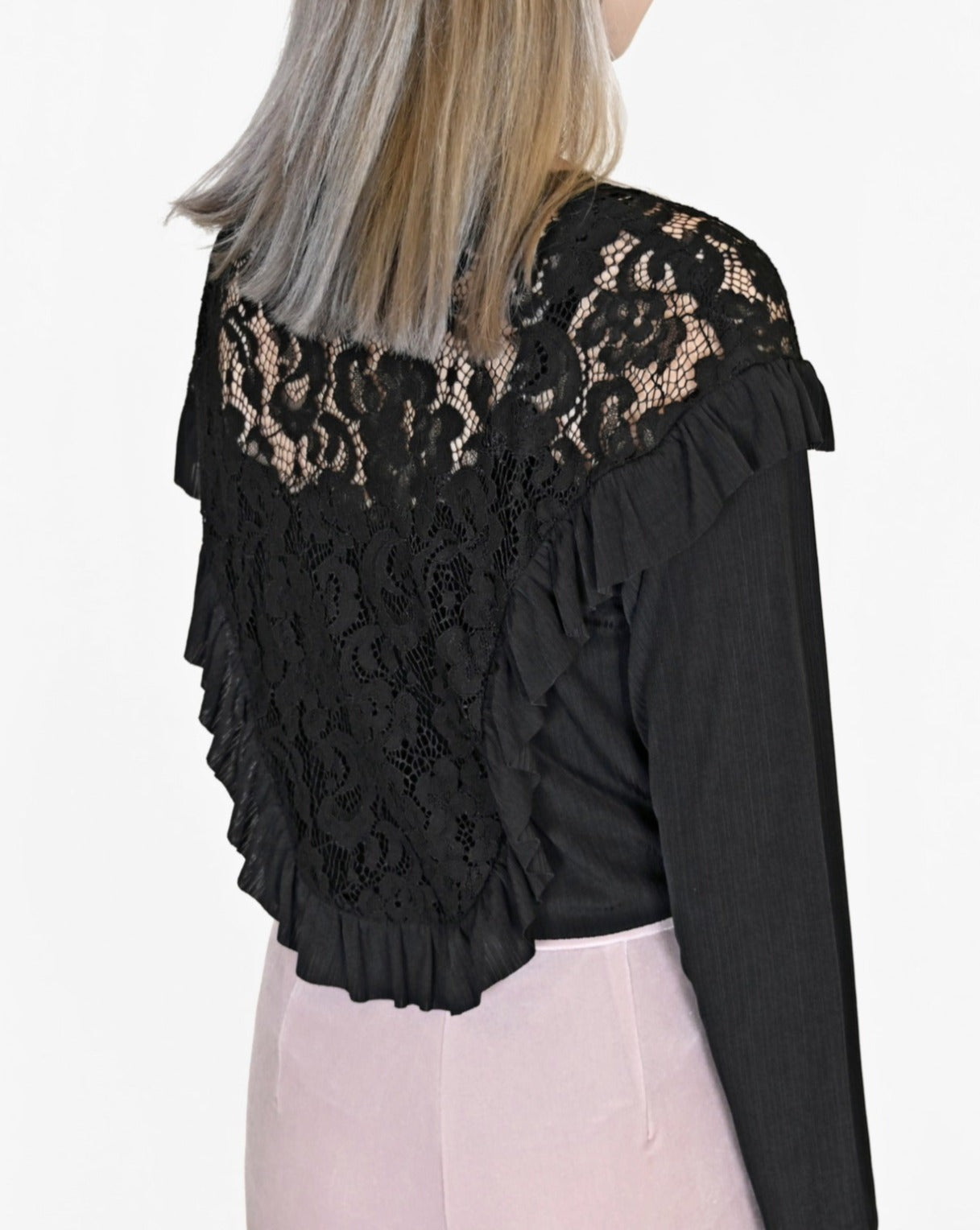 Load image into Gallery viewer, aalis OLIE U lace panel blouse (Black)
