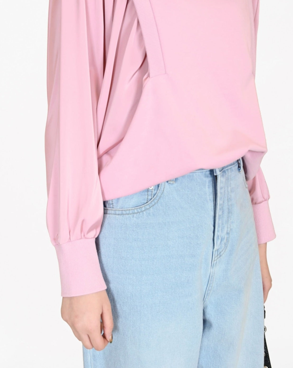aalis DAHLIA silky balloon sleeves sweater (Pink)