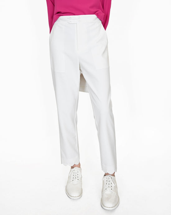 aalis KARA scallop edge pants (White)