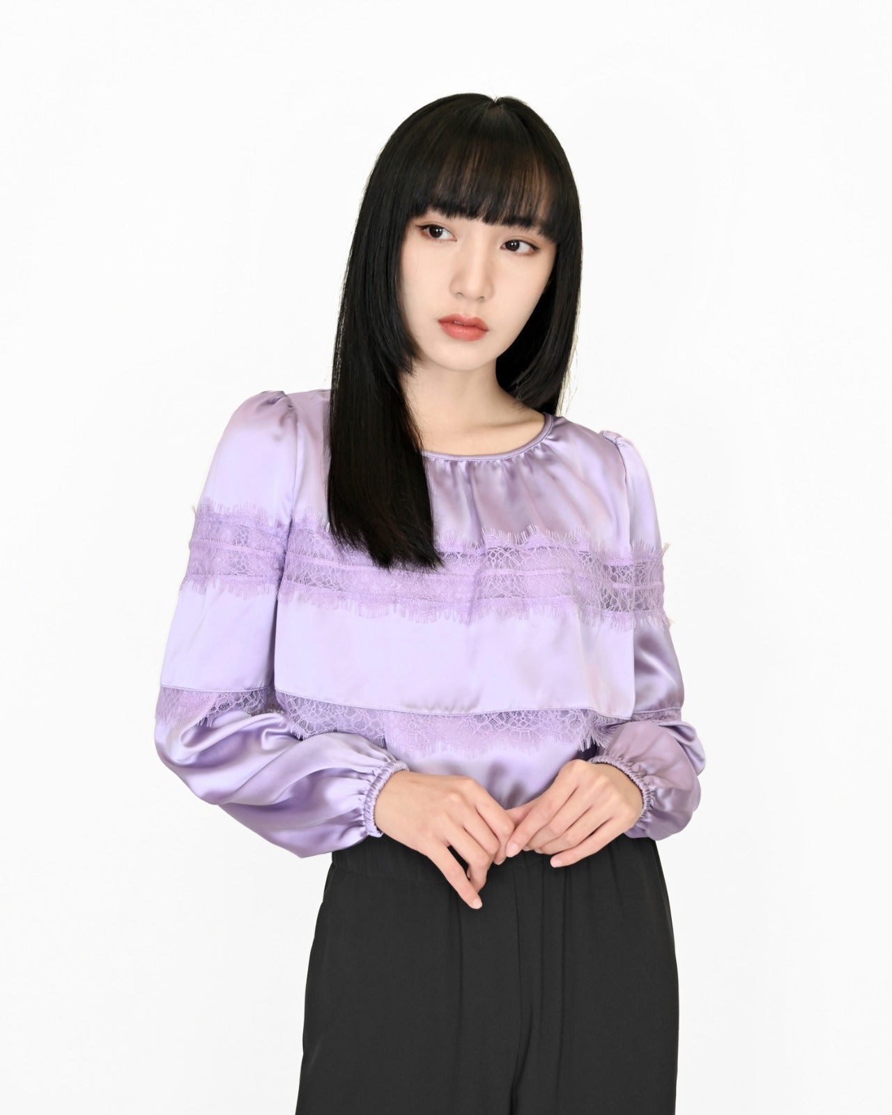Load image into Gallery viewer, aalis LANDY cape detail blouse (Lilac)
