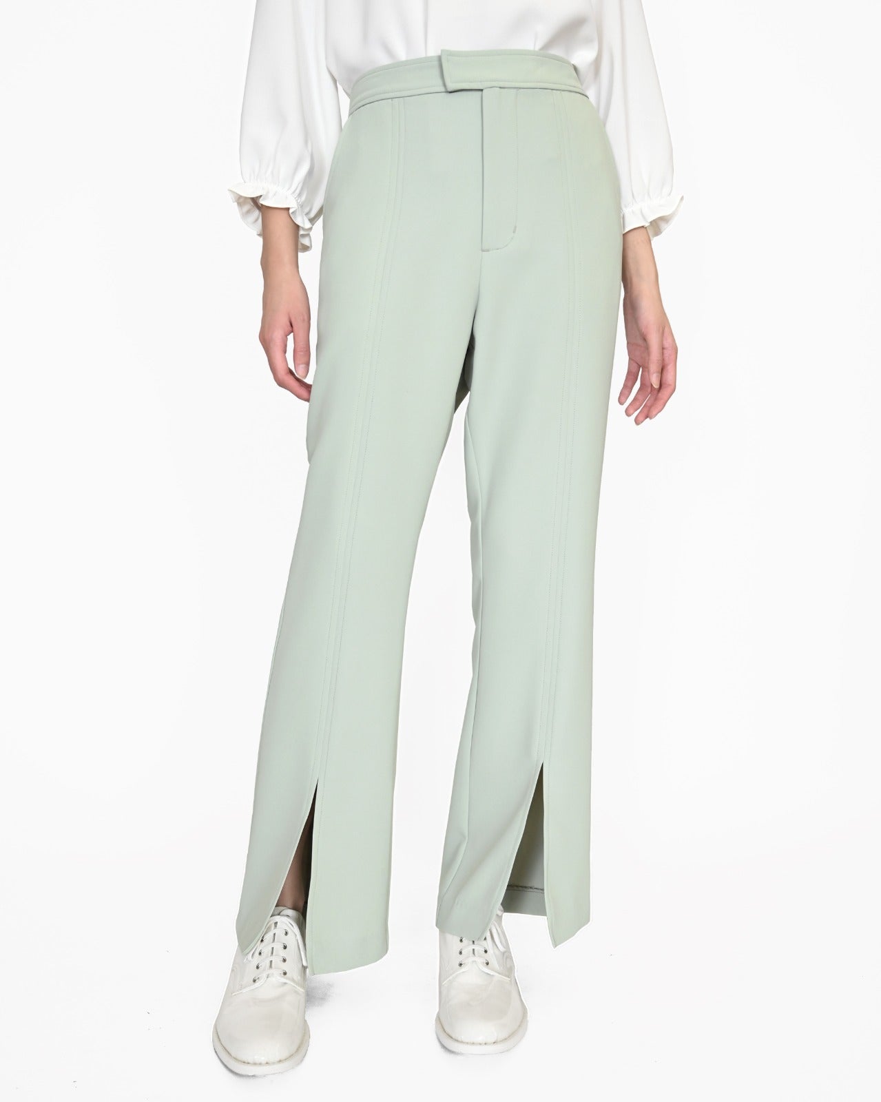 Load image into Gallery viewer, aalis PEMA front slit suiting pants (Mint)
