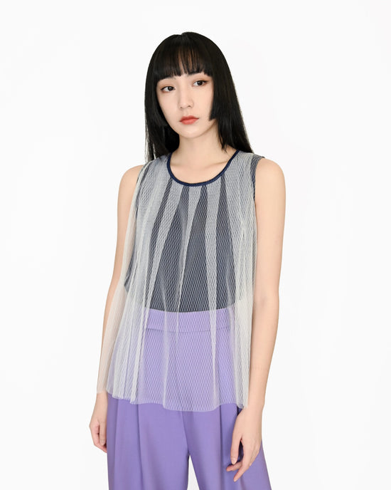 Load image into Gallery viewer, aalis BISSA pleated tank (Navy)
