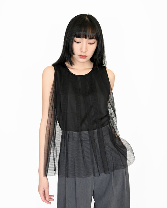Load image into Gallery viewer, aalis BISSA pleated tank (Black)

