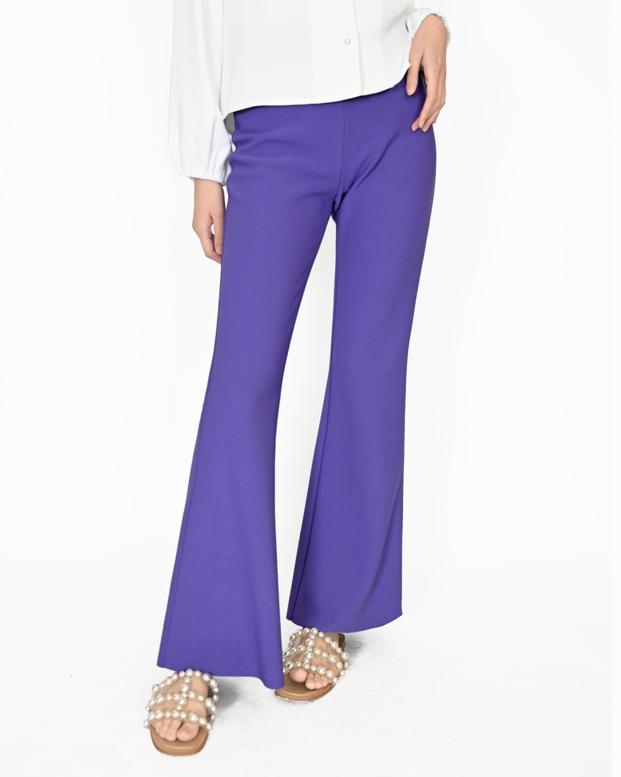 Load image into Gallery viewer, aalis LILI double knit flare pants (Purple)
