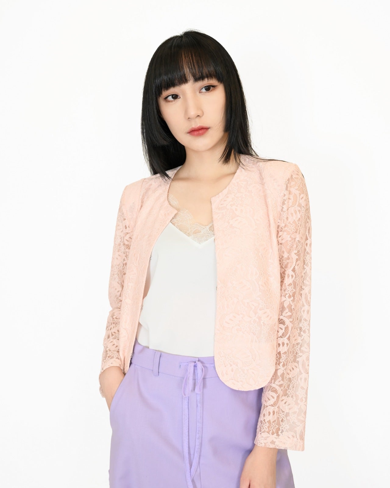 Load image into Gallery viewer, aalis VICTORIA lace jacket (Light pink)
