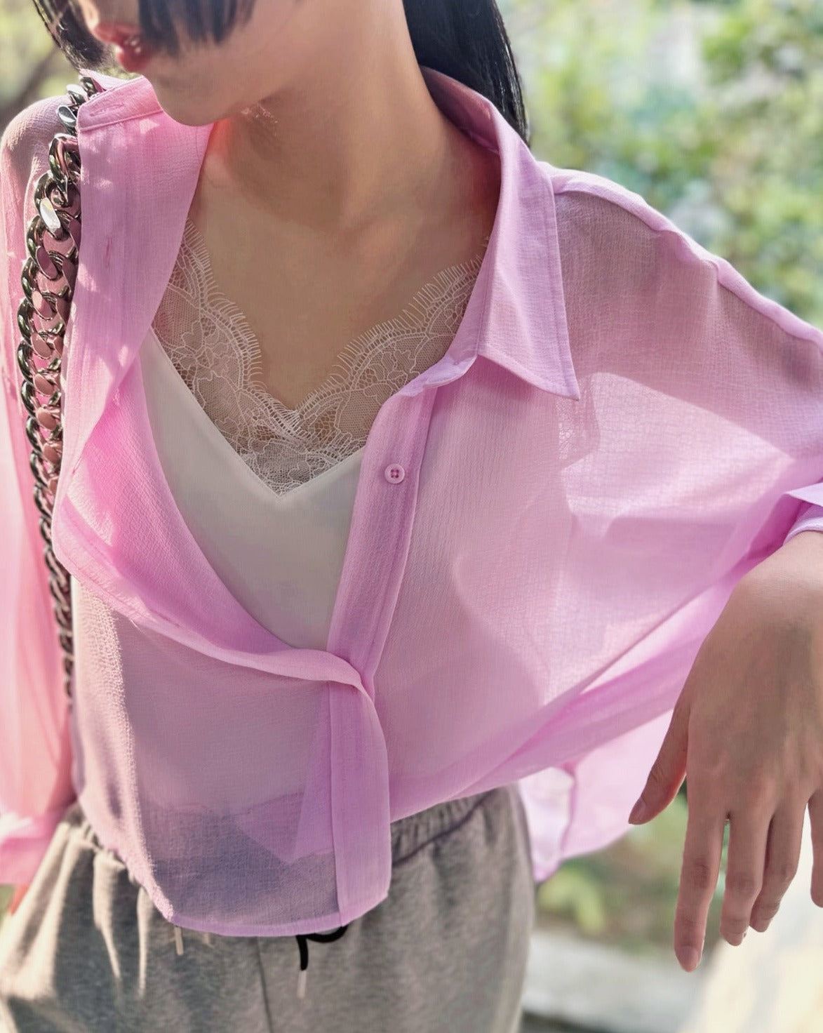 aalis ROSENA 休闲透明衬衫（浅紫色）