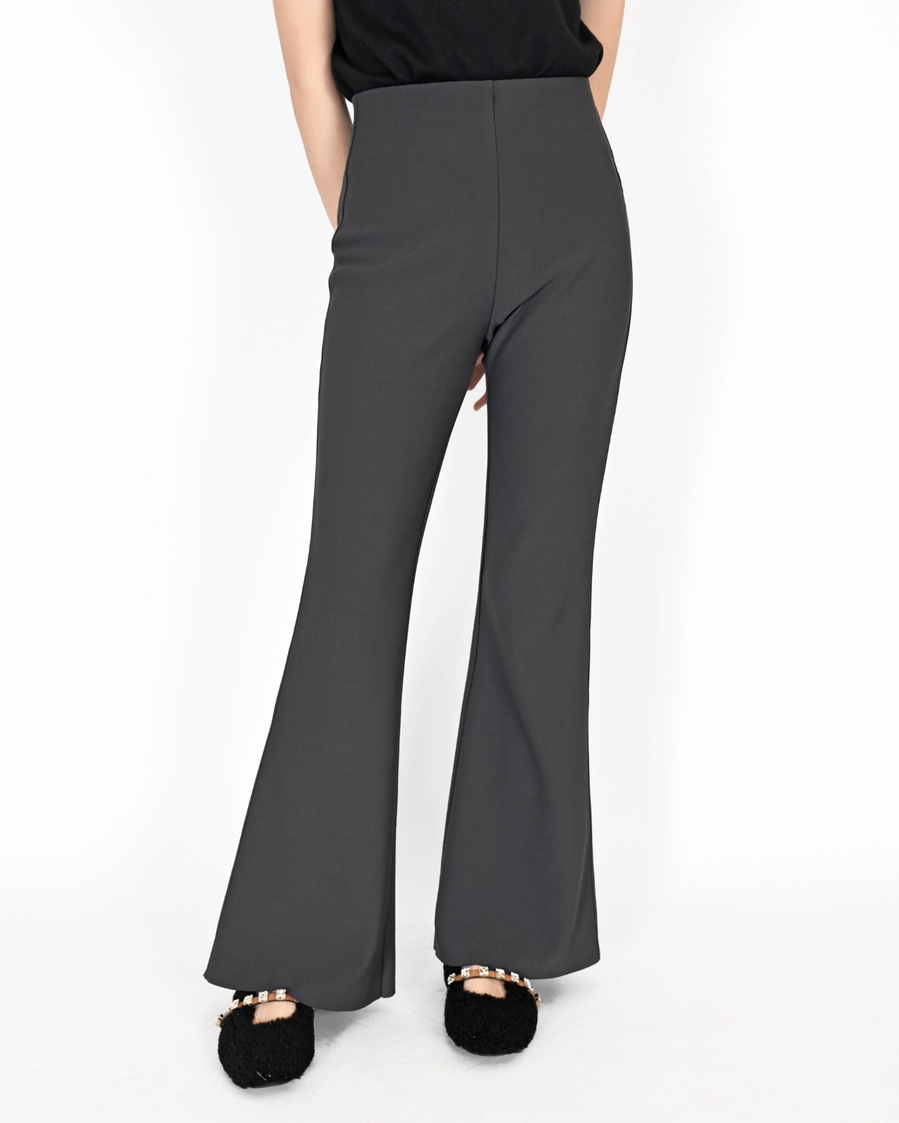 aalis LILI double knit flare pants (Charcoal)