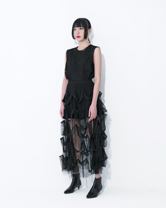 aalis CONSE mesh skirt (Black)