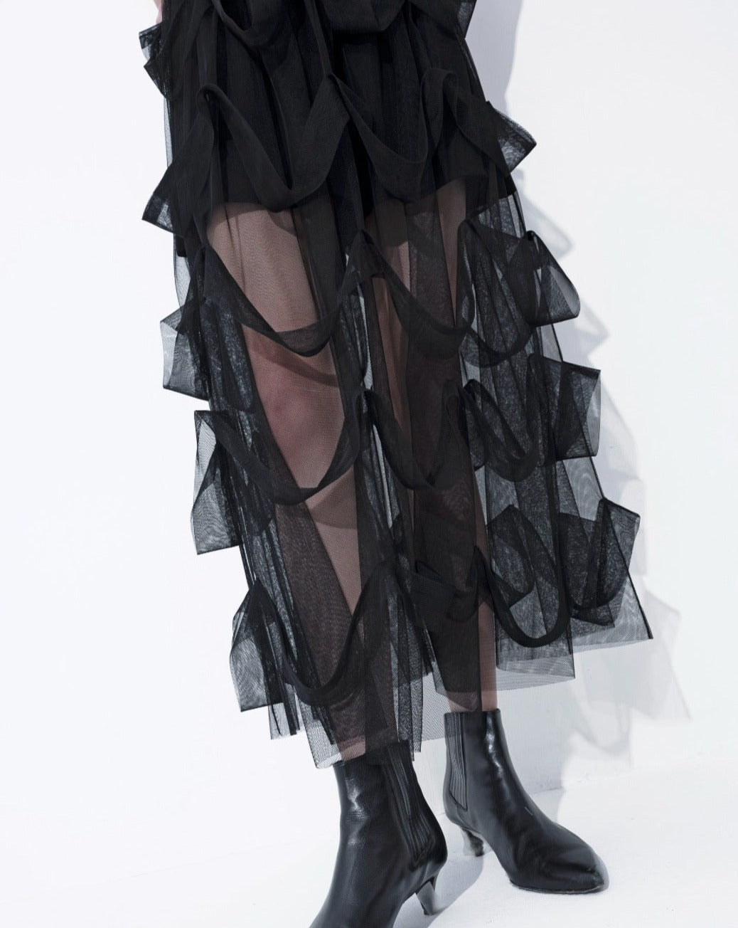 aalis CONSE mesh skirt (Black)