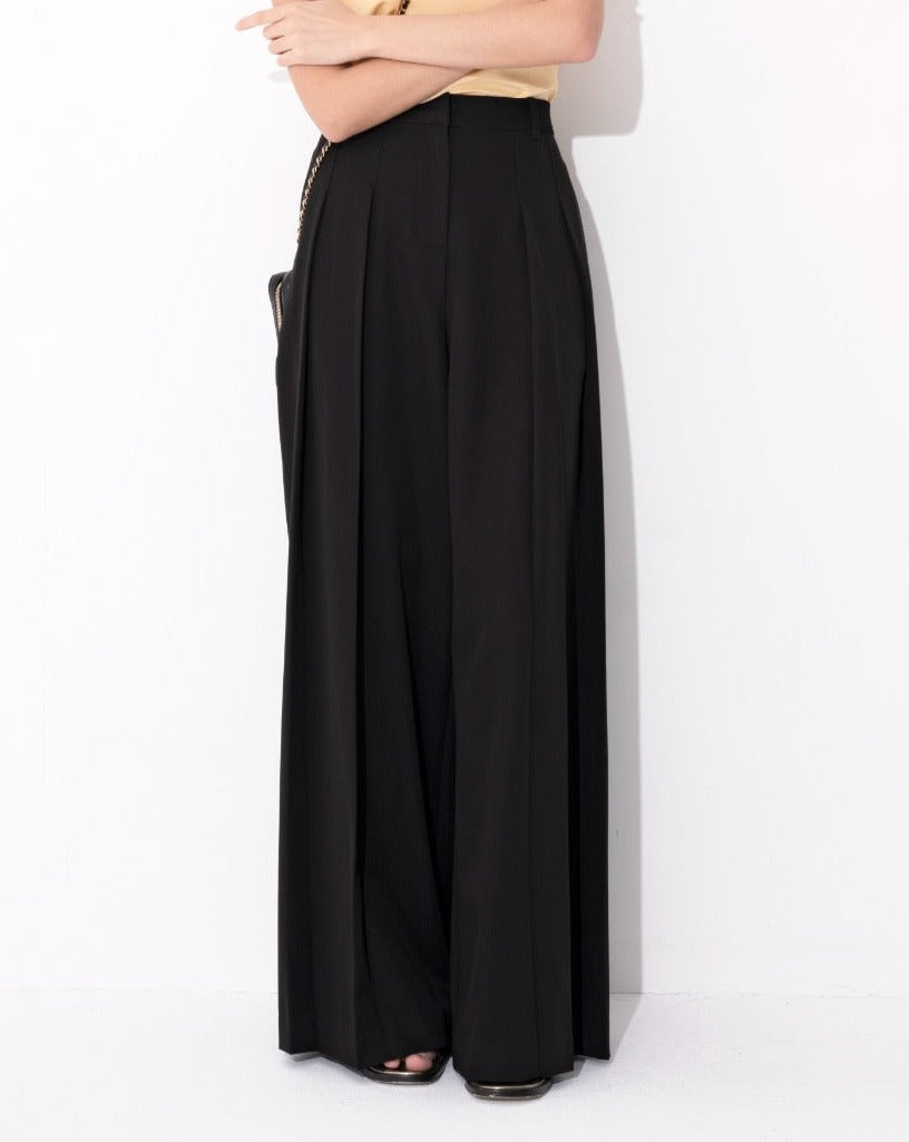 Load image into Gallery viewer, aalis ELSIE mid high waist pants with mesh waist detail (Black)
