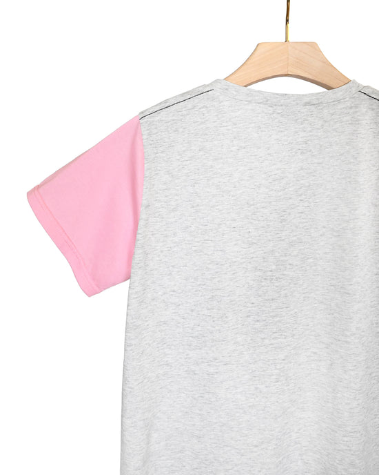 Load image into Gallery viewer, aalis AALIS dotted line logo tee (Grey pink)
