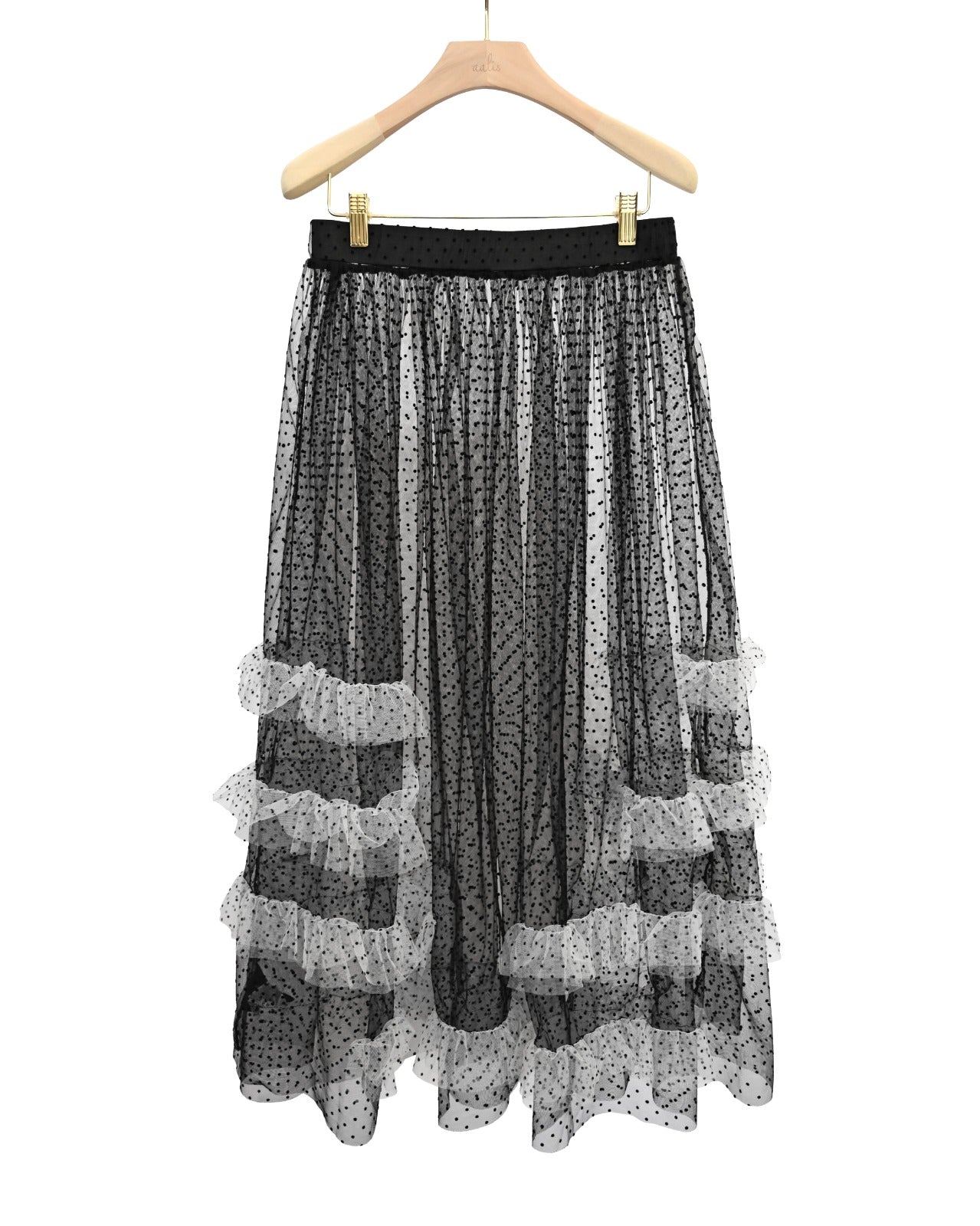 aalis ALLISON mesh skirt (Black white dots)