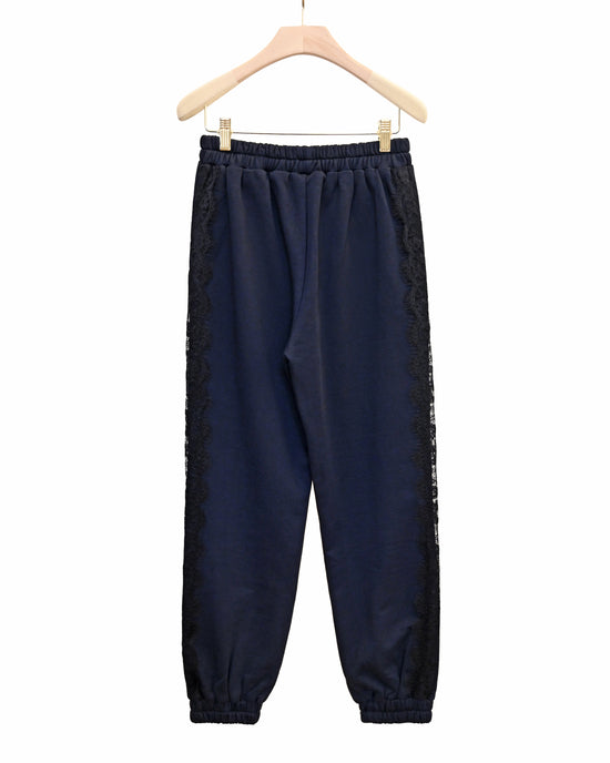 Load image into Gallery viewer, aalis ARNA side lace trim track pants (Navy)
