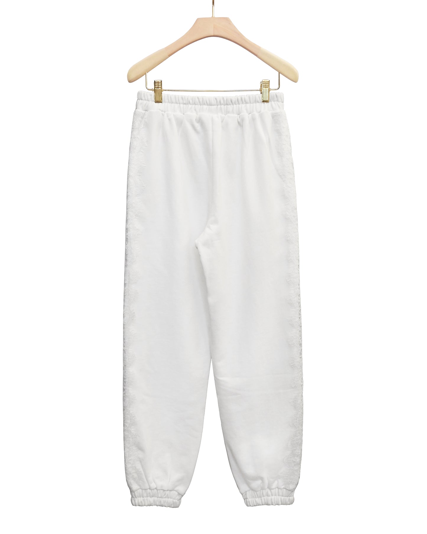 aalis ARNA side lace trim track pants (White)