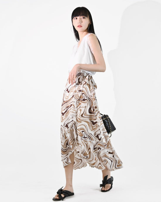 aalis ANDELA ruffle wrap skirt (Ivory khaki)