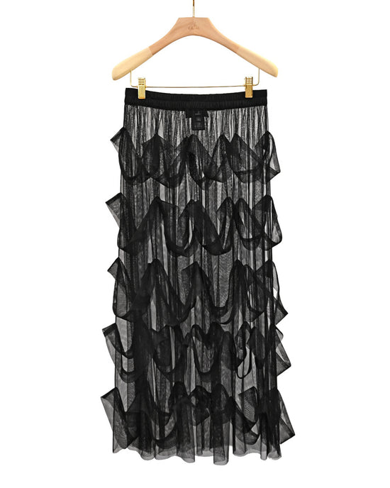 Load image into Gallery viewer, aalis CONSE mesh skirt (Black)
