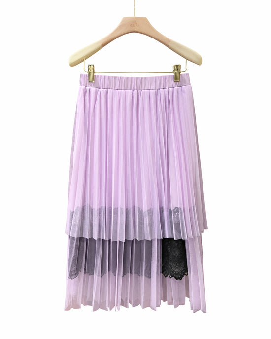 Load image into Gallery viewer, aalis DAKOTA 2 tiers pleated mesh skirt (Lilac)
