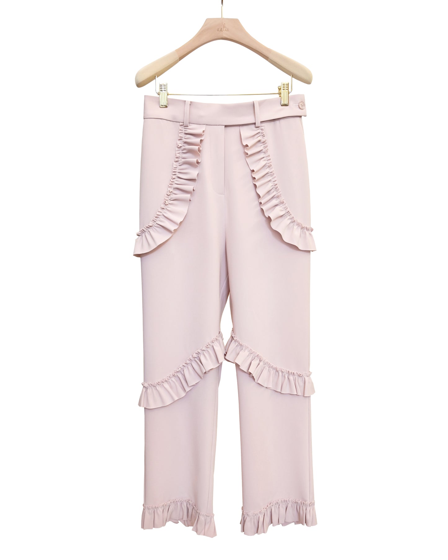 aalis DONIS ruffle detail suiting pants (Light pink)