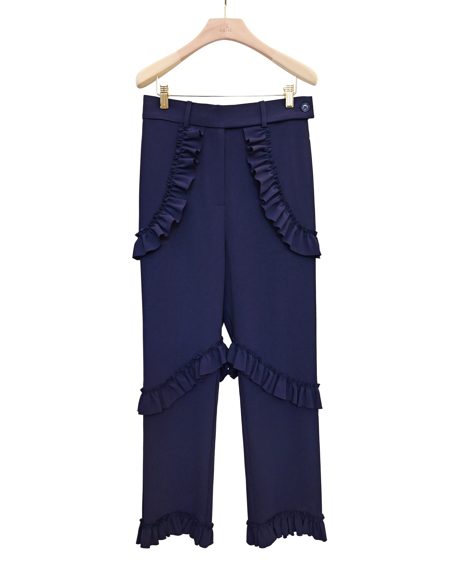 aalis DONIS ruffle detail suiting pants (Navy)