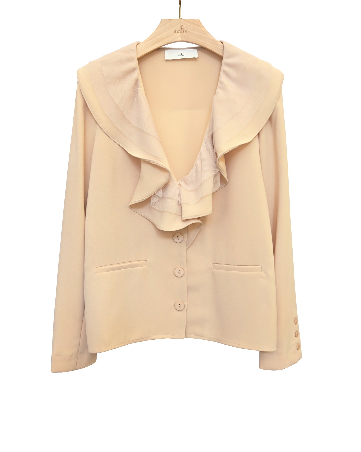Load image into Gallery viewer, aalis FARLLY ruffle collar jacket (Beige)
