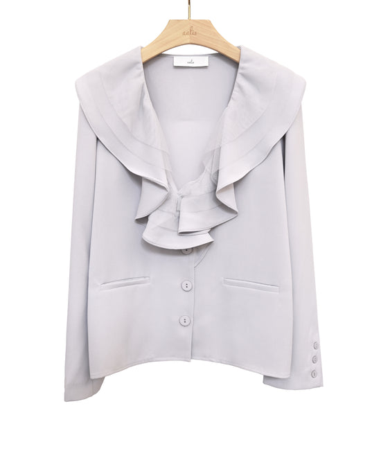 Load image into Gallery viewer, aalis FARLLY ruffle collar jacket (Grey lilac)
