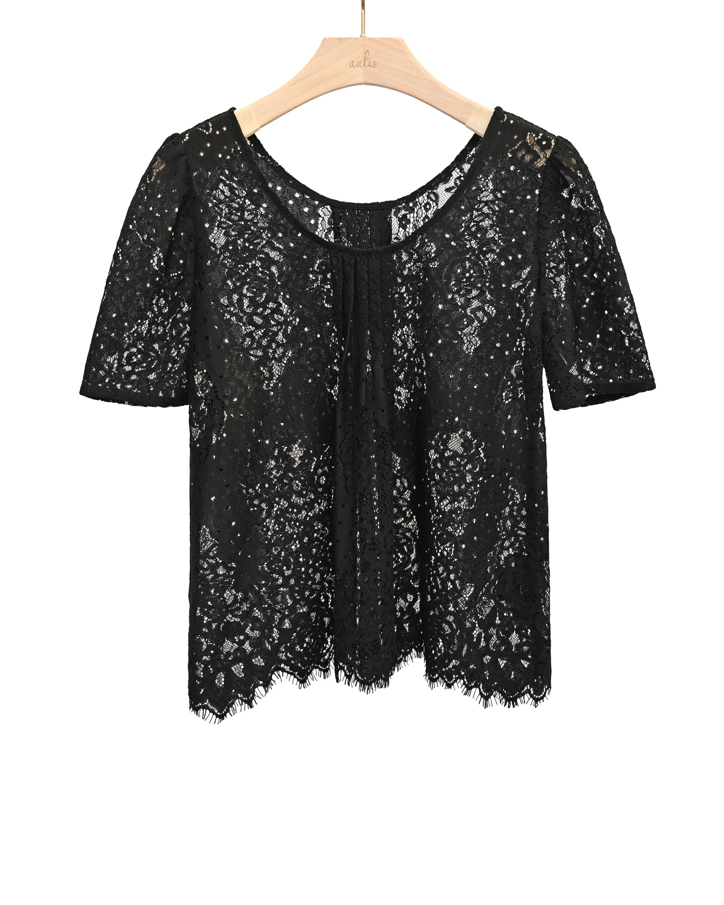 Load image into Gallery viewer, aalis FION pleated lace top (Black)
