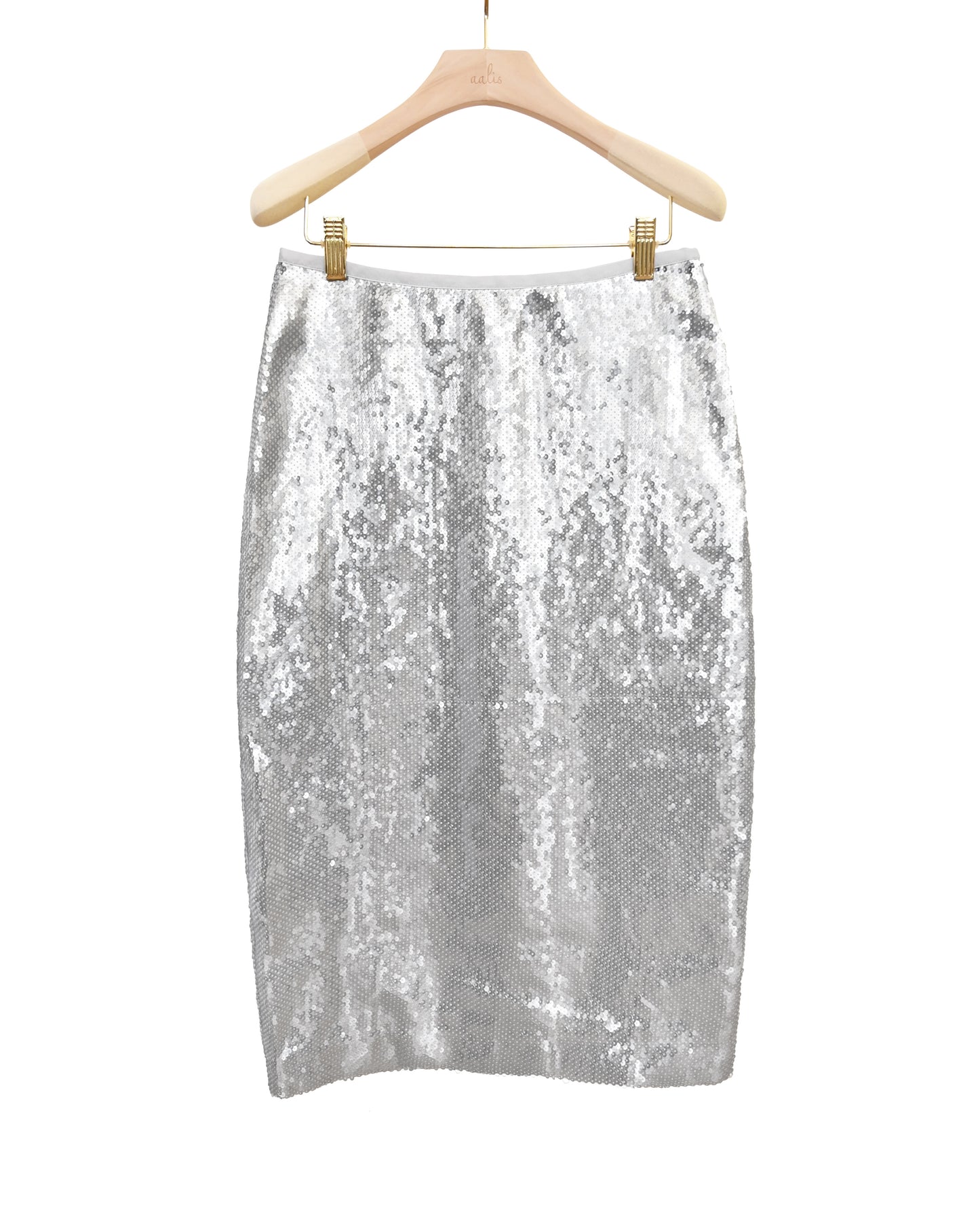 Load image into Gallery viewer, aalis GALIE sequin pencil skirt (Silver)
