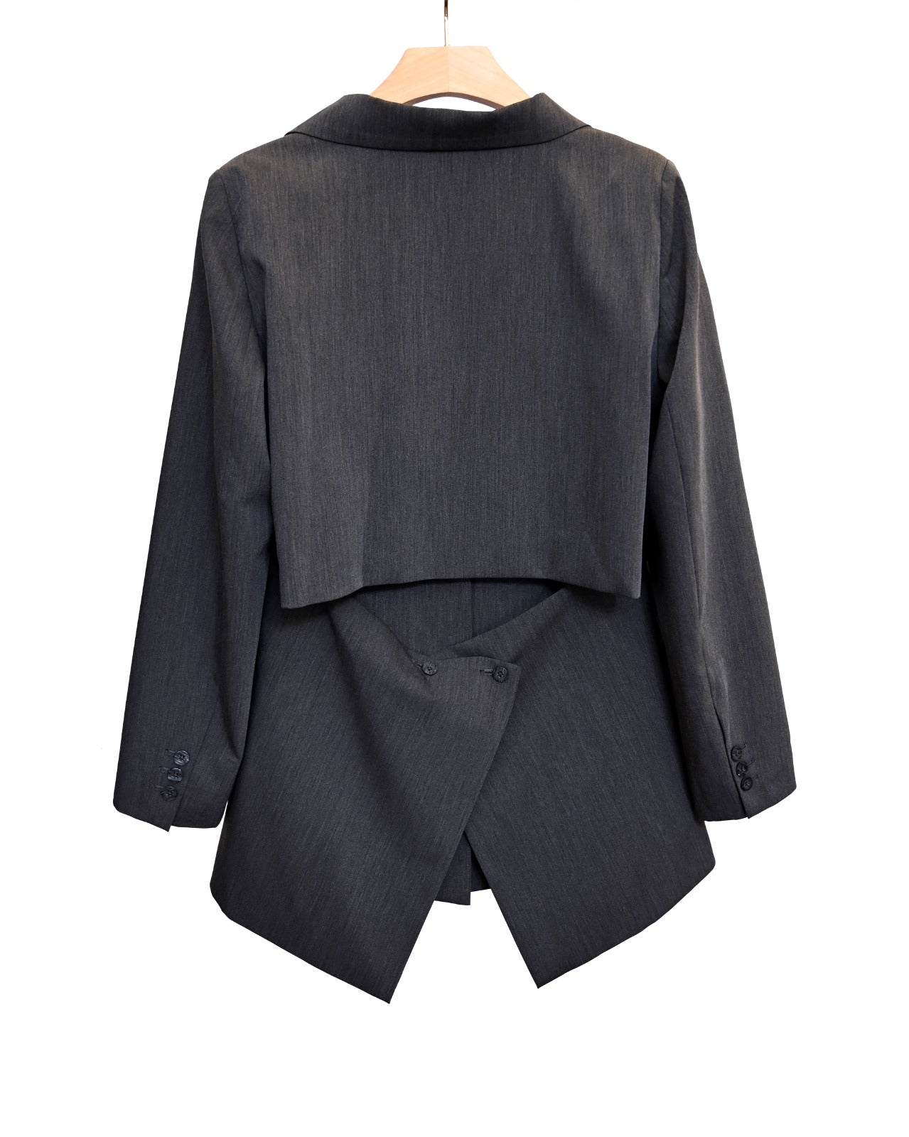 Load image into Gallery viewer, aalis GARANCE knit open back blazer (Charcoal)
