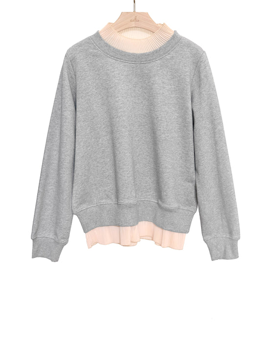 aalis HAVEN pleated chiffon sweater (Grey)