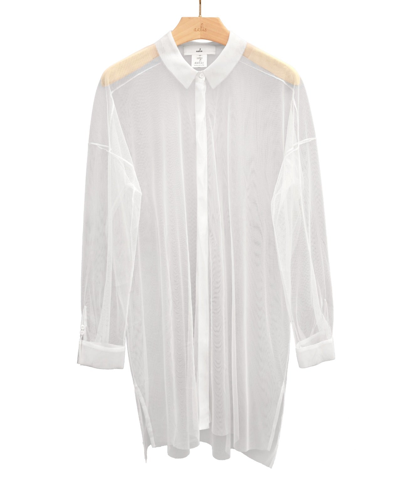 aalis BONNY mesh oversized shirt (White)