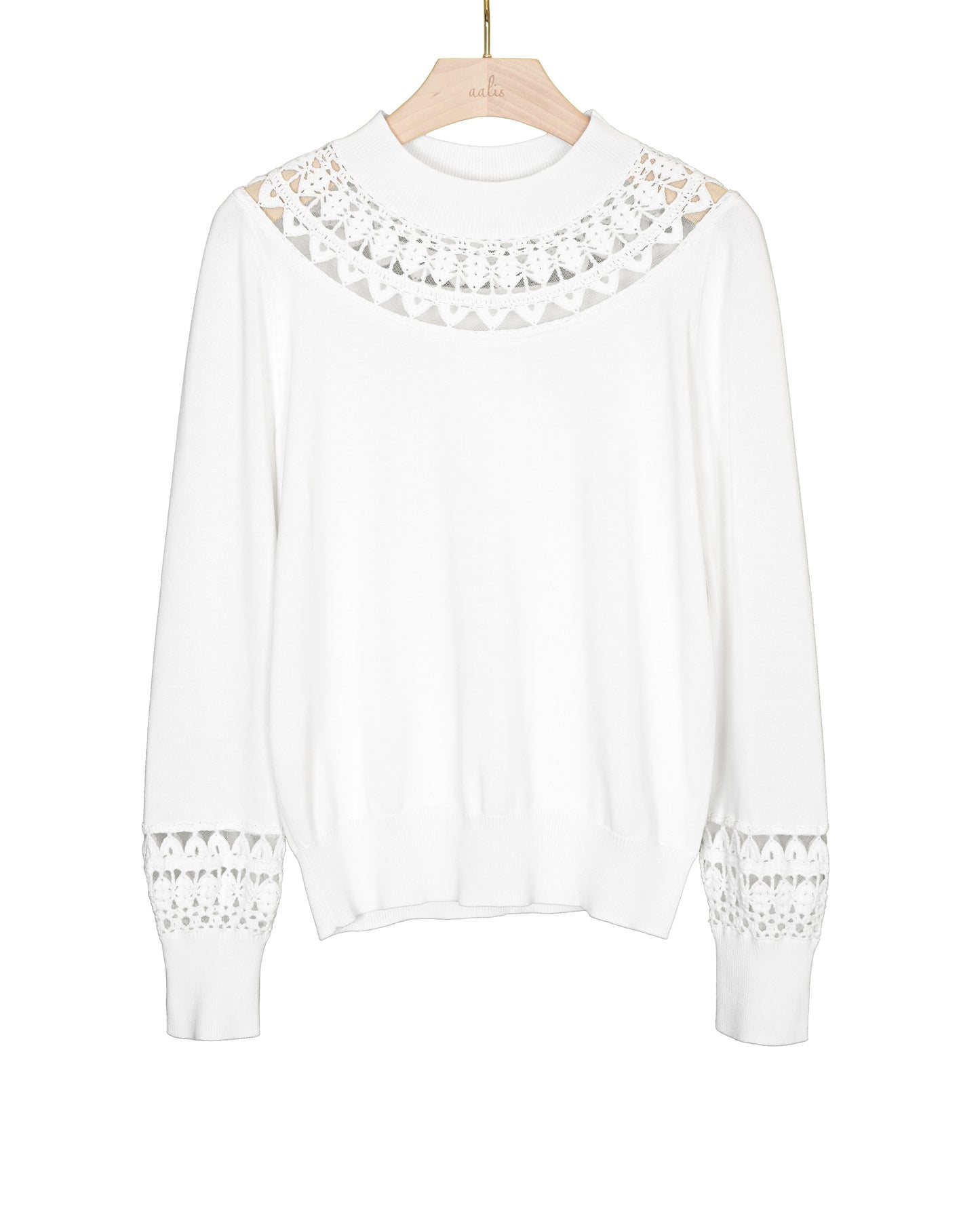 aalis JANELLE crochet detail pullover (Ivory)