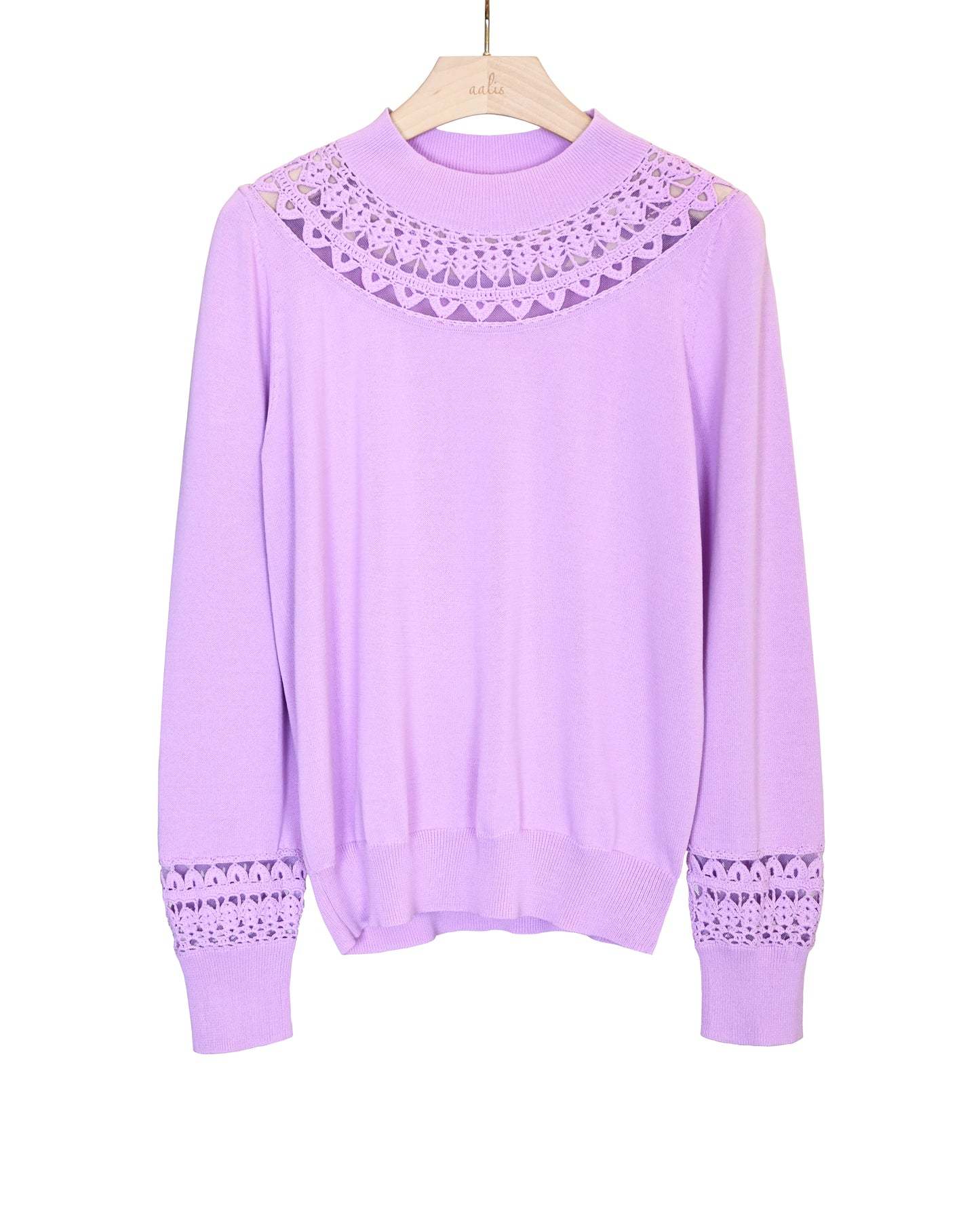 aalis JANELLE crochet detail pullover (Lilac)