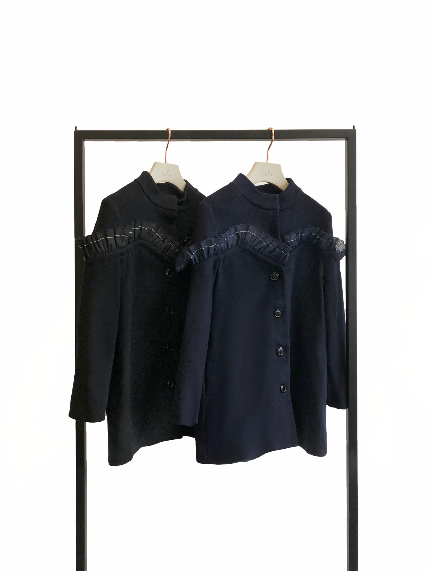 aalis JOCE cashmere ruffle coat  (Navy)