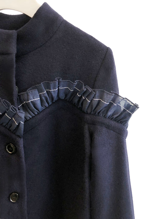 aalis JOCE cashmere ruffle coat  (Navy)