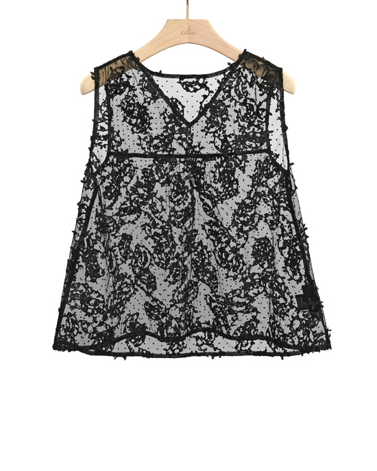 Load image into Gallery viewer, aalis JOLIE ruching shoulder top (Black lace)
