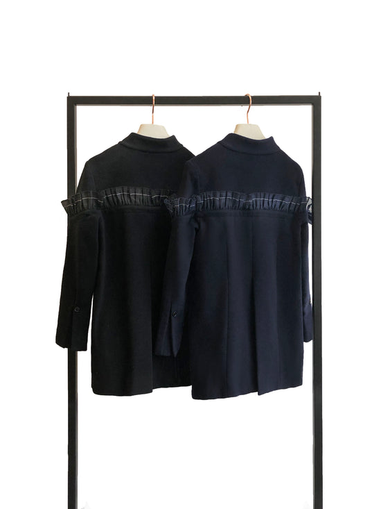 aalis JOCE cashmere ruffle coat  (Navy)