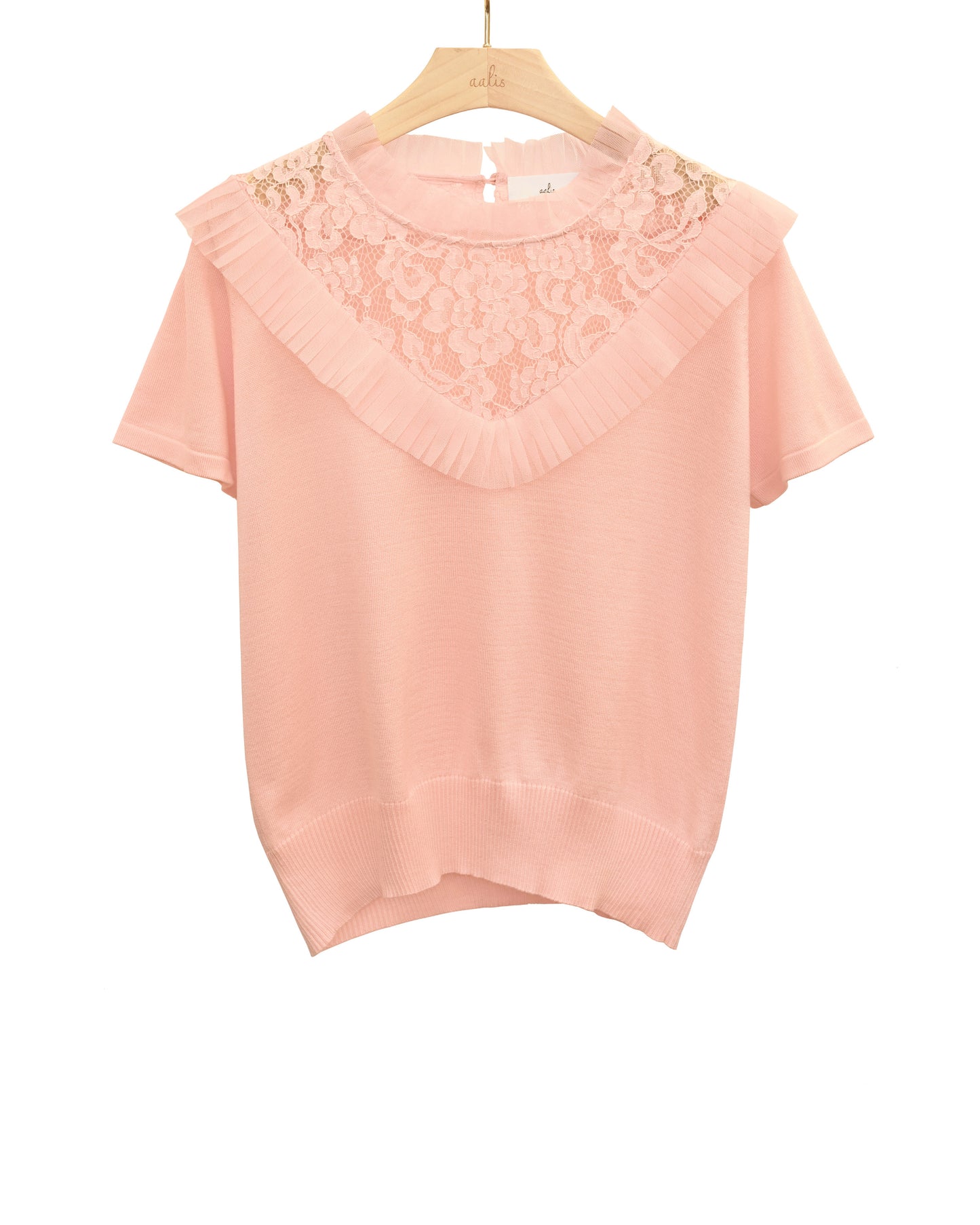 aalis LILIOSA v lace and mesh panel pullover (Pink)