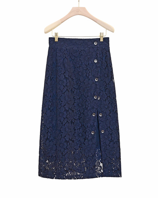 Load image into Gallery viewer, aalis MAGDA A line skirt (Navy)

