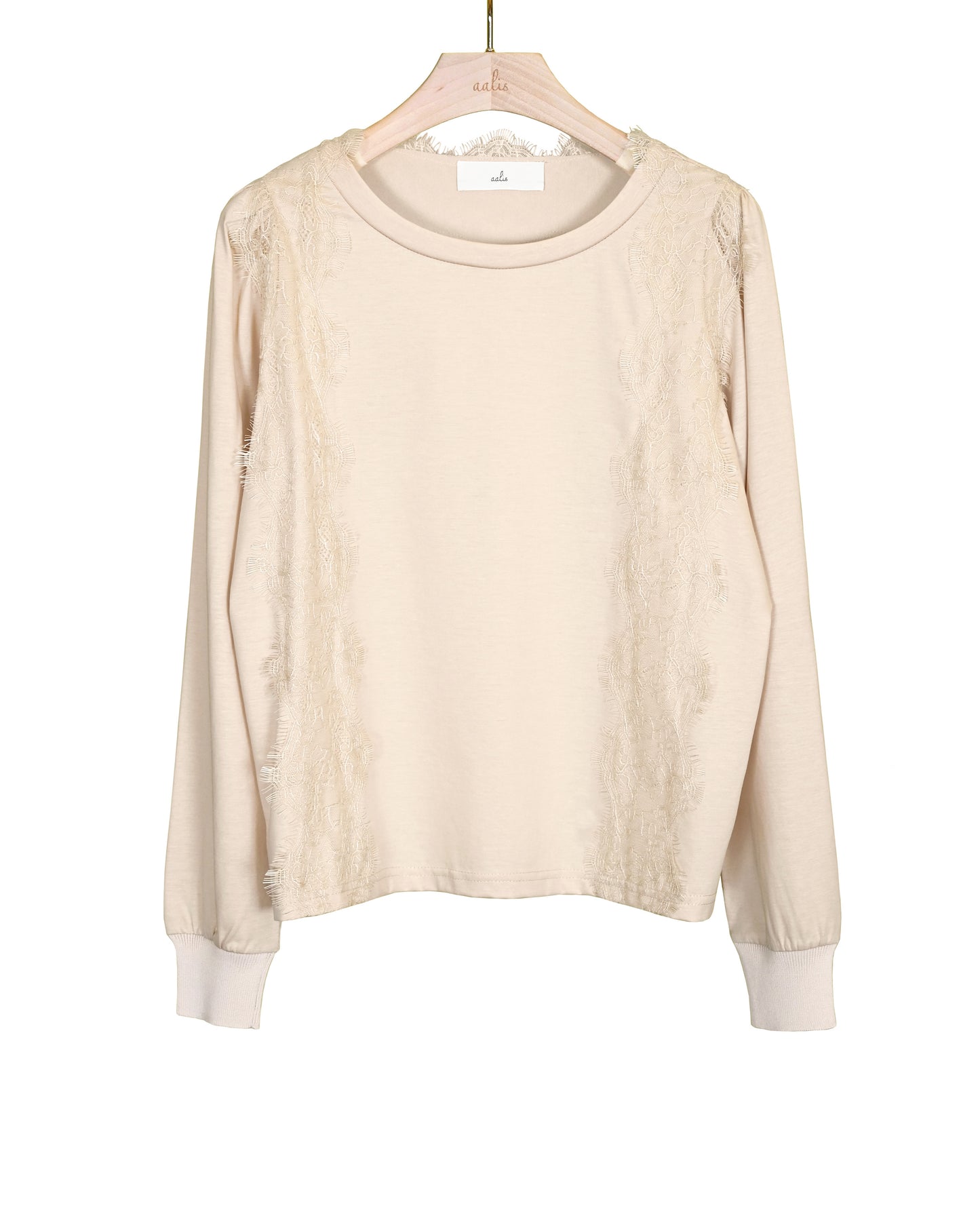 aalis MARYGOLD lace detail woven back tee (Beige)