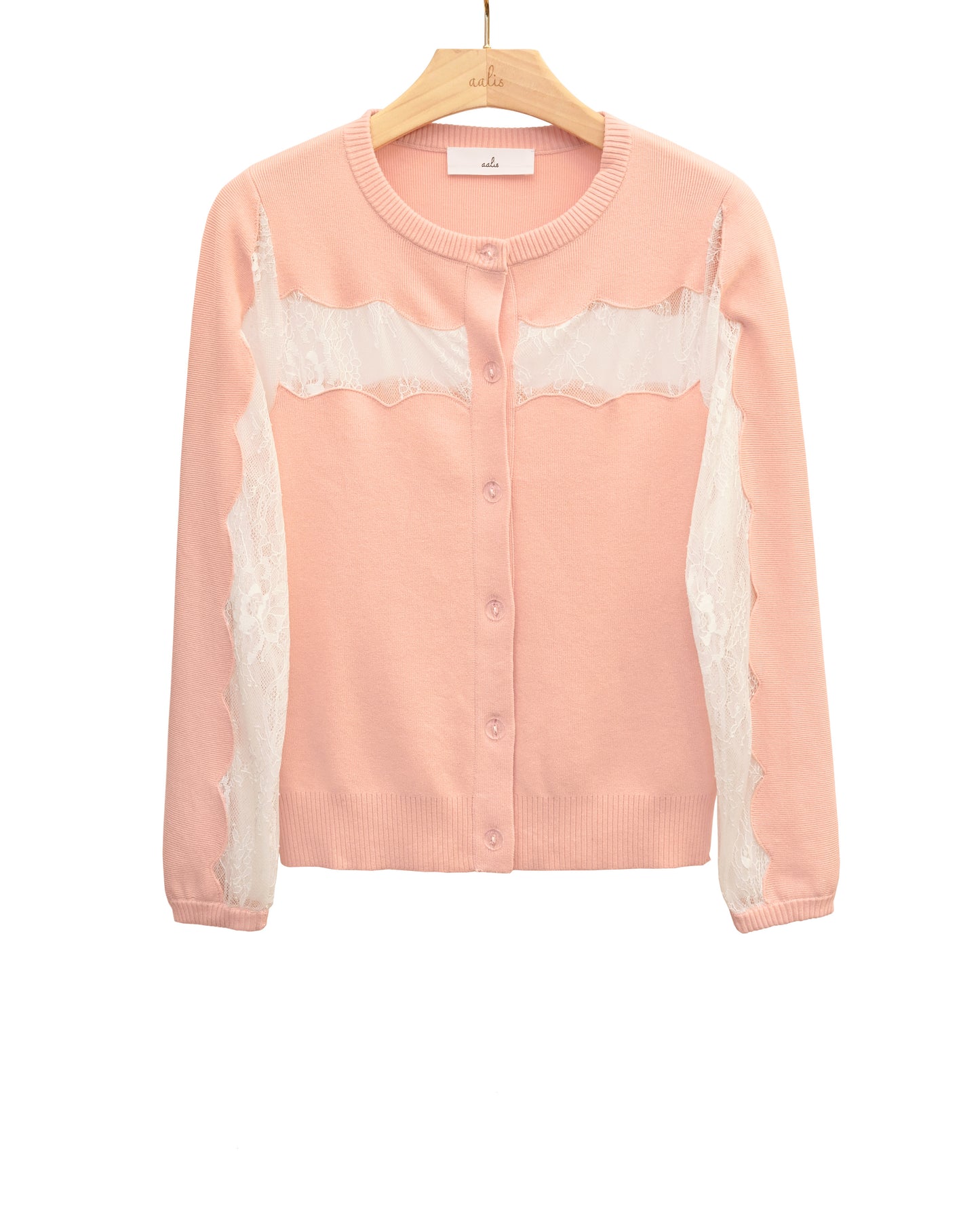 Load image into Gallery viewer, aalis NYRA scallop edge detail cardigan (Pink)
