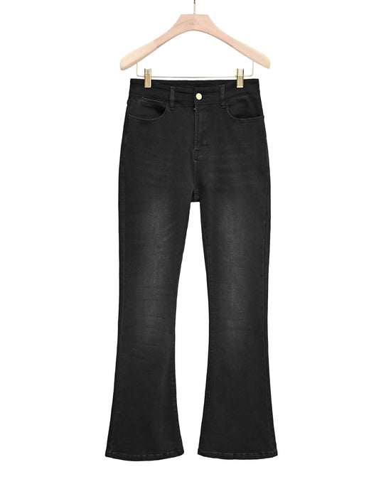 Load image into Gallery viewer, aalis OAK flare denim jeans (Black denim)
