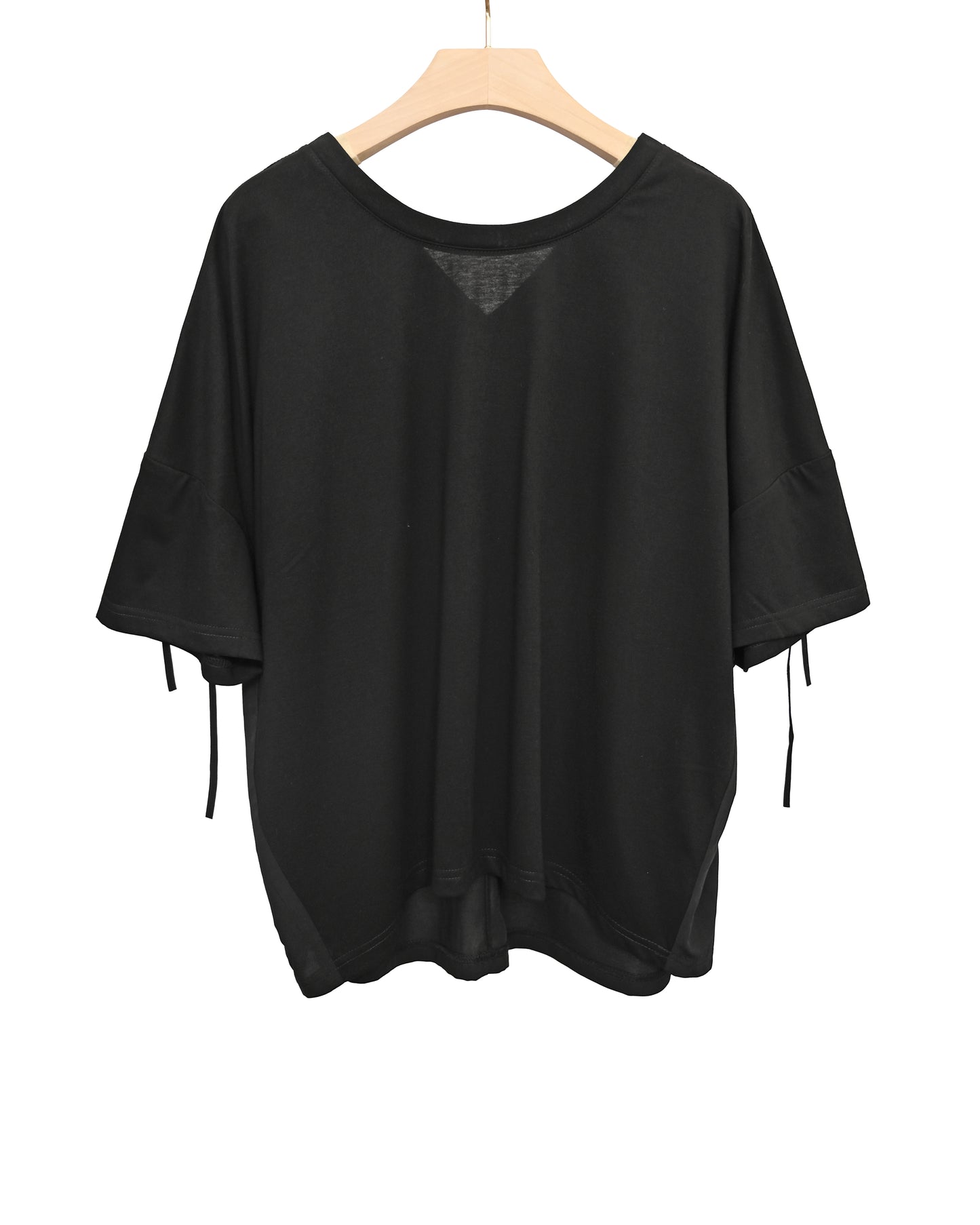 aalis PARK rusching detail woven knit top (Black)