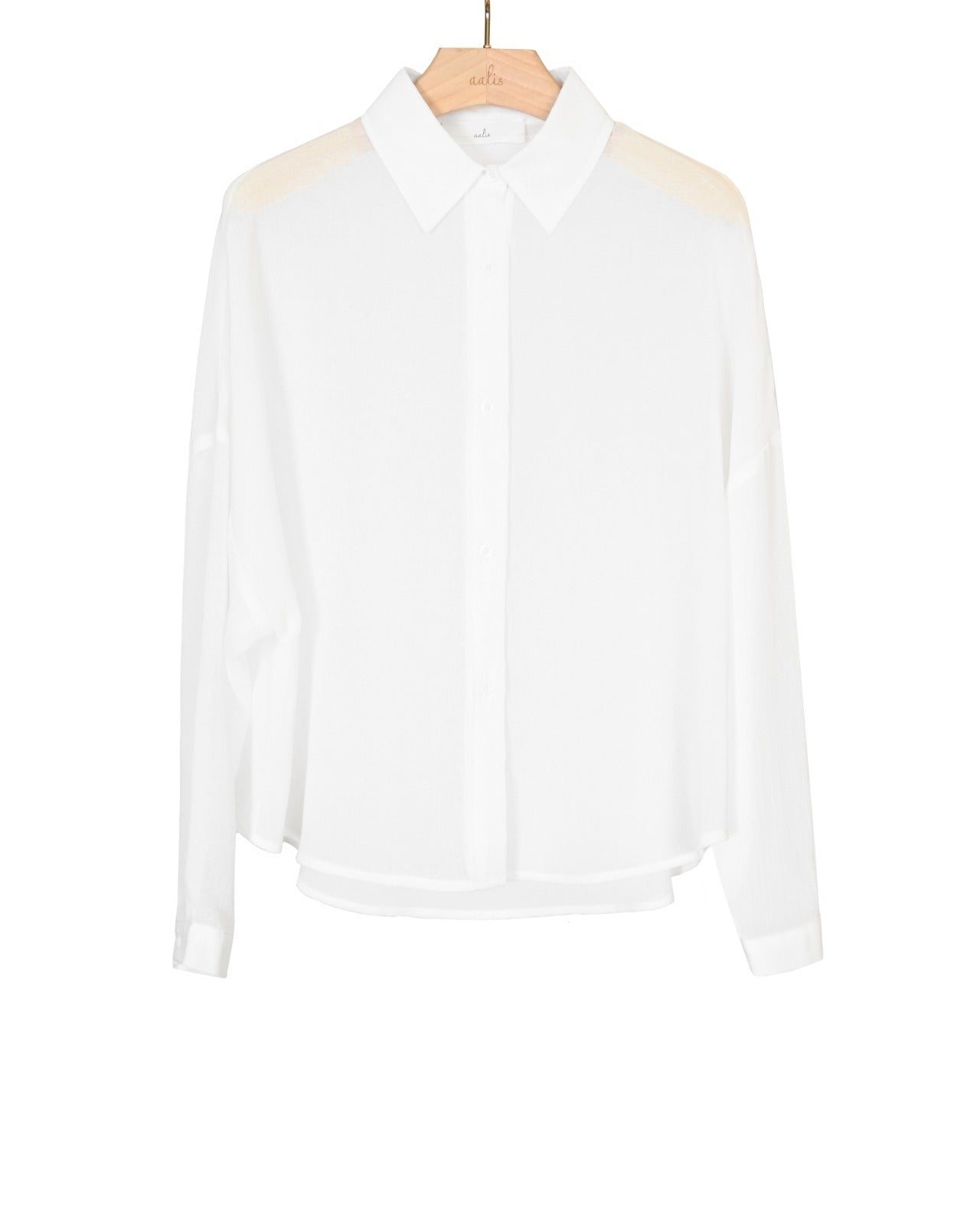 aalis ROSENA relax sheer shirt (White)