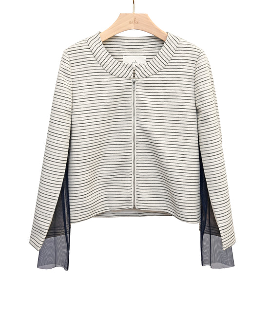 Load image into Gallery viewer, aalis TIMA cape sleeves jacket (Ivory stripes)
