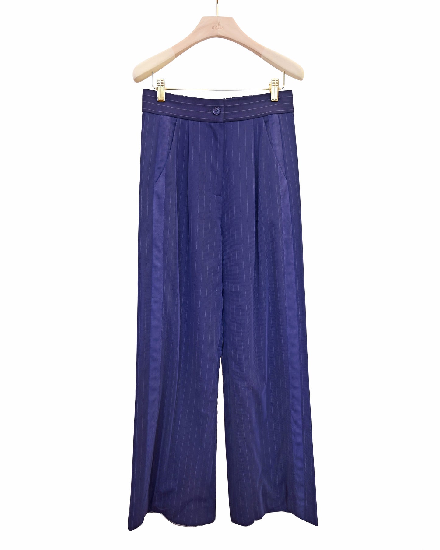 aalis YARELI front mesh panel suiting pants (Purple stripe)